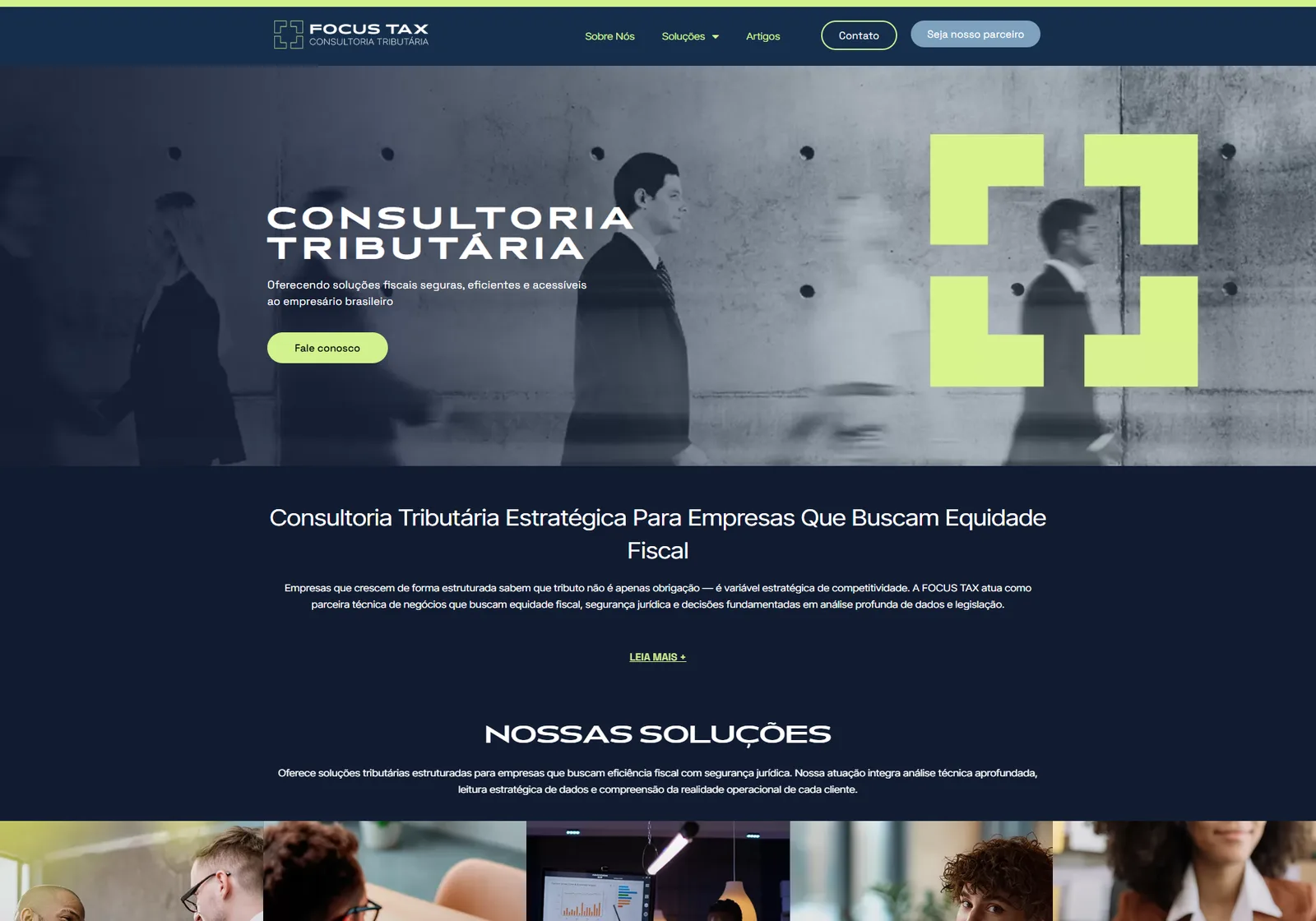 Página inicial do site Focus Tax